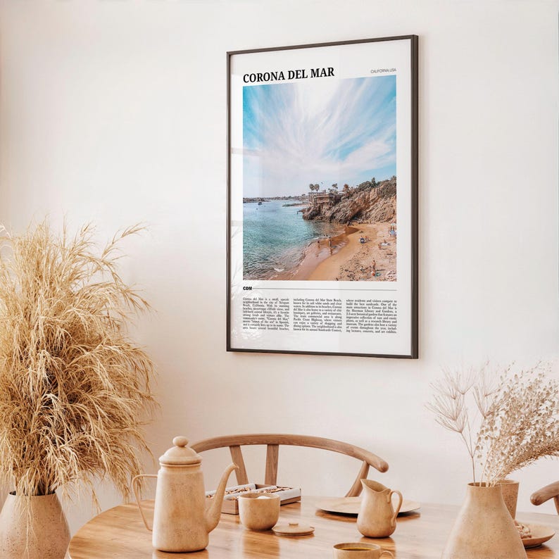 Cartel de viaje de Corona del Mar, Arte de pared de Corona del Mar, Impresión de cartel de Corona del Mar, Foto de Corona del Mar, Decoración de Corona, California, EE.UU. imagen 5