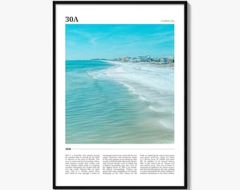 30A Travel Poster, 30A Wall Art, 30A Poster Print, 30A Photo, 30A Decor, Florida, USA