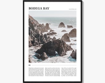 Bodega Bay Travel Poster, Colorful Photo Print, Home Wall Art Decor