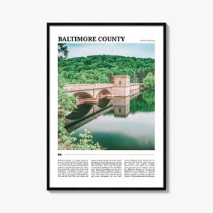 Baltimore County Travel Poster: Archival Wall Art Print
