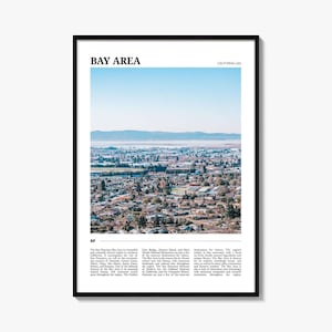 Bay Area Travel Poster No 1, San Francisco Bay Area Wall Art, San Francisco Bay Area Poster, Photo, Decor, California, USA