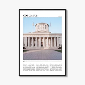 Columbus Travel Poster Ohio No 2, Columbus Wall Art, Columbus Poster Print, Columbus Photo, Columbus Decor, Ohio, USA