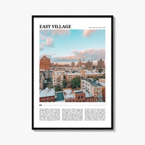 Affiche de voyage East Village New York, art mural East Village, impression affiche East Village, photo East Village, décoration East Village, New York City