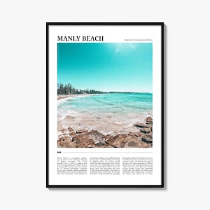 Manly Beach Poster Druck, New South Wales Foto, Australien Wandkunst, Sydney Reisedekor