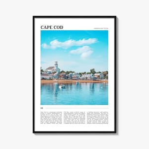 Impresión de póster de Cape Cod, foto de Massachusetts, arte mural de Nueva Inglaterra, decoración de viajes a EE. UU.