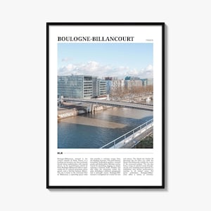 Boulogne-Billancourt Travel Poster: Vibrant Wall Art Print