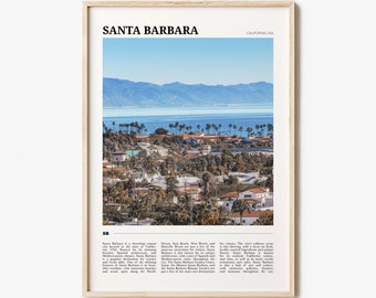 Santa Barbara Travel Poster No 1, Santa Barbara Wall Art, Santa Barbara Poster, Santa Barbara Photo, Santa Barbara Decor, California, USA