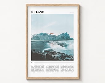 Iceland Travel Poster, Colorful Photo Print, Home Wall Art Decor