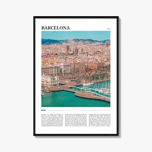 Barcelona Travel Poster, Barcelona Wall Art, Barcelona Poster Print, Barcelona Photo, Barcelona Decor, Catalonia, Spain