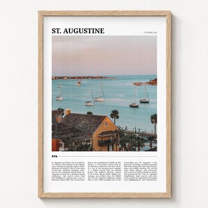 St. Augustine Reiseposter, farbenfroher Fotodruck, Wanddekoration für Zuhause