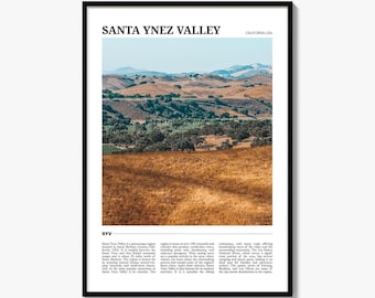 Santa Ynez Valley Poster Print, California Photo, Santa Barbara County Wall Art, Travel Decor