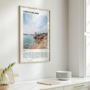 Cartel de viaje de Corona del Mar, Arte de pared de Corona del Mar, Impresión de cartel de Corona del Mar, Foto de Corona del Mar, Decoración de Corona, California, EE.UU. imagen 2
