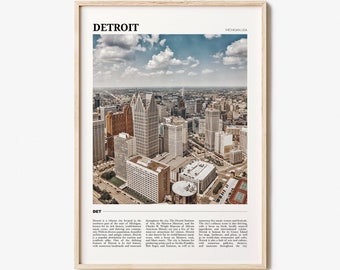 Detroit Travel Poster, Detroit Wall Art, Detroit Poster Print, Detroit Photo, Detroit Decor, Michigan, USA