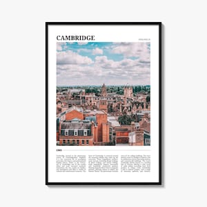 Cambridge Travel Poster England, Cambridge Wall Art, Cambridge Poster Print, Cambridge Photo, Cambridge Decor, England, UK