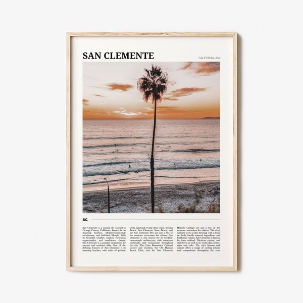 San Clemente Travel Poster, San Clemente Wall Art, San Clemente Poster Print, San Clemente Photo, San Clemente Decor, California, USA