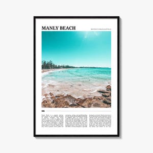Manly Beach Reiseplakat, Manly Beach Wandkunst, Manly Beach Poster Druck, Manly Beach Foto, Manly Beach Dekor, New South Wales, Australien