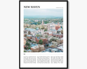 New Haven Poster Print, Connecticut Photo, Yale University Wall Art, New England Travel Decor