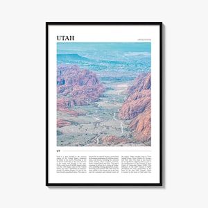 Utah Travel Poster No 1, Utah Wall Art, Utah Poster Print, Utah Photo, Utah Decor, USA