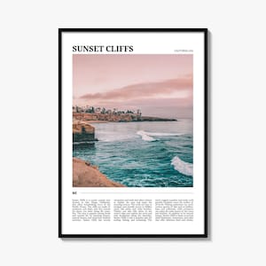 Póster de viaje Sunset Cliffs: Arte mural de la costa de California