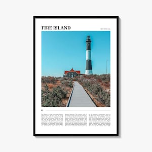 Poster de voyage Fire Island n° 2, art mural Fire Island, impression d'affiche Fire Island, photo Fire Island, décoration Fire Island, New York, États-Unis