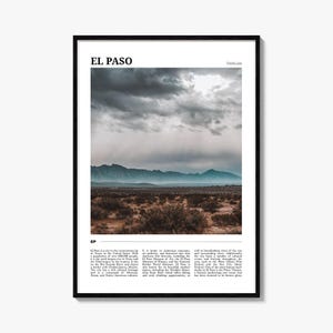 El Paso Travel Poster No 2, El Paso Wall Art, El Paso Poster Print, El Paso Photo, El Paso Decor, Texas, USA