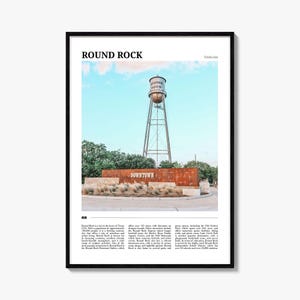 Poster de voyage Round Rock, Art mural Round Rock, Impression d'affiche Round Rock, Photo Round Rock, Décoration Round Rock, Texas, États-Unis