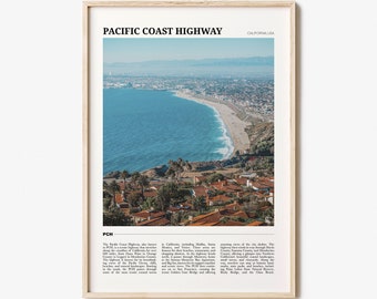 Pacific Coast Highway Travel Poster, Pacific Coast Highway Wall Art, Poster Print, Photo, Pacific Coast Highway Decor, California, USA