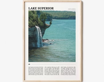 Lake Superior Travel Poster, Lake Superior Wall Art, Lake Superior Poster Print, Lake Superior Photo, Lake Superior Decor, USA/Canada