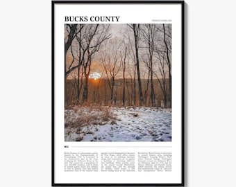 Reiseposter „Bucks County“, farbenfroher Fotodruck, Wanddekoration für Zuhause
