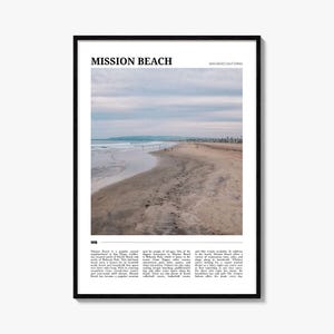 Mission Beach Reiseposter San Diego Nr. 1, Mission Beach Wandkunst, Mission Beach Poster Druck, Mission Beach Foto, Mission Beach Dekor