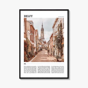 Delft Travel Poster, Delft Wall Art, Delft Poster Print, Delft Photo, Delft Decor, Netherlands