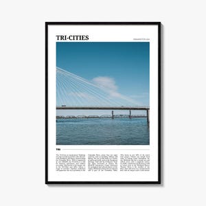 Tri-Städte Reise-Plakat, Tri-Städte Wandkunst, Tri-Städte Poster-Druck, Tri-Städte Foto, Tri-Städte Dekor, Washington, USA
