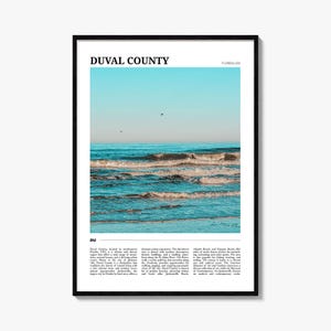 Duval County reisposter, Duval County kunst aan de muur, Duval County poster print, Duval County foto, Duval County decor, Florida, Verenigde Staten