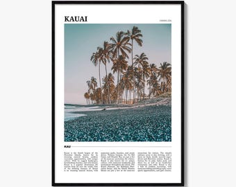 Kauai Poster Druck, Hawaii Foto, Napali Coast Wandkunst, USA Reisedekor