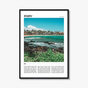 Poipu Travel Poster, Poipu Wall Art, Poipu Poster Print, Poipu Photo, Poipu Decor, Hawaii, USA