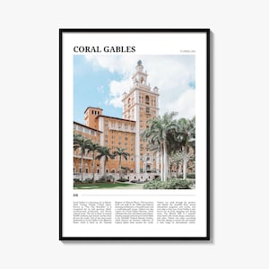 Coral Gables reisposter, Coral Gables muurkunst, Coral Gables posterprint, Coral Gables foto, Coral Gables decor, Florida, VS