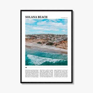 Póster de viaje de Solana Beach, arte mural de Solana Beach, impresión de póster de Solana Beach, foto de Solana Beach, decoración de Solana Beach, California, EE. UU.