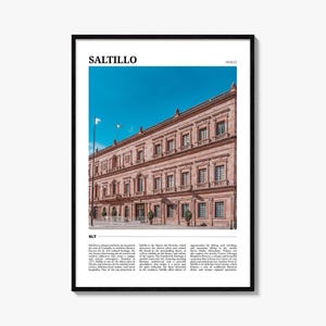 Saltillo Mexico Travel Poster: Vibrant Wall Art Print