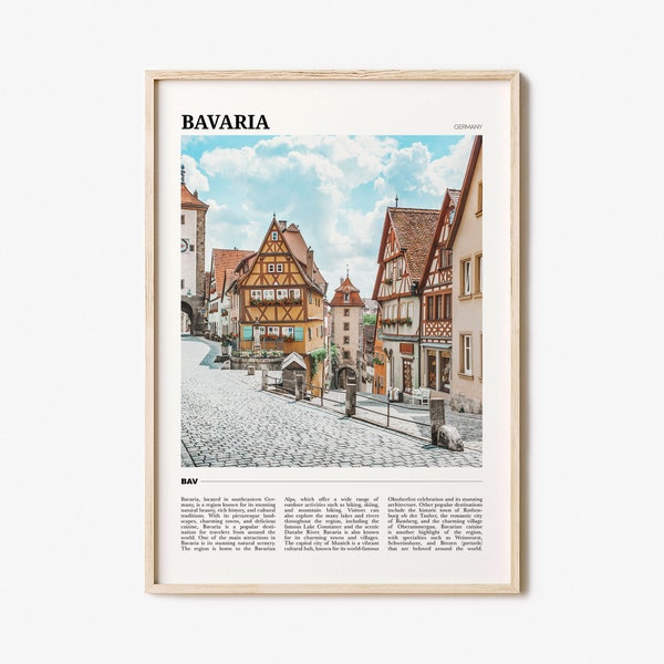 Bavaria Travel Poster, Bavaria Wall Art, Bavaria Poster Print, Bavaria Photo, Bavaria Decor, Germany