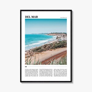 Cartel de viaje de Del Mar, Arte de pared de Del Mar, Impresión de póster de Del Mar, Foto de Del Mar, Decoración de Del Mar, California, EE. UU.