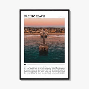 Pacific Beach Reiseplakat, Pazifik Strand Wandkunst, Pazifik Strand Poster Druck, Pazifik Strand Foto, Pazifik Strand Dekor, Kalifornien, USA