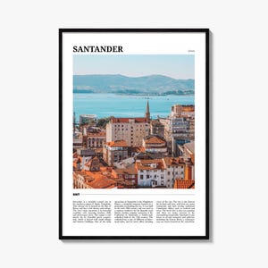 Santander Reiseposter, Santander Wandkunst, Santander Poster Druck, Santander Foto, Santander Dekor, Spanien