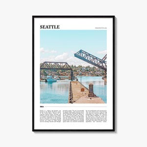 Seattle reisposter nr. 2, Seattle kunst aan de muur, Seattle poster print, Seattle foto, Seattle decor, Washington, VS