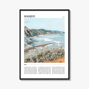 Basque Travel Poster No 1, Basque Country Wall Art, Basque Poster Print, Basque Photo, Basque Decor, Spain