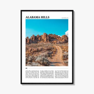 Alabama Hills Reiseplakat, Alabama Hills Wandkunst, Alabama Hills Posterdruck, Alabama Hills Foto, Alabama Hills Dekor, Kalifornien, USA