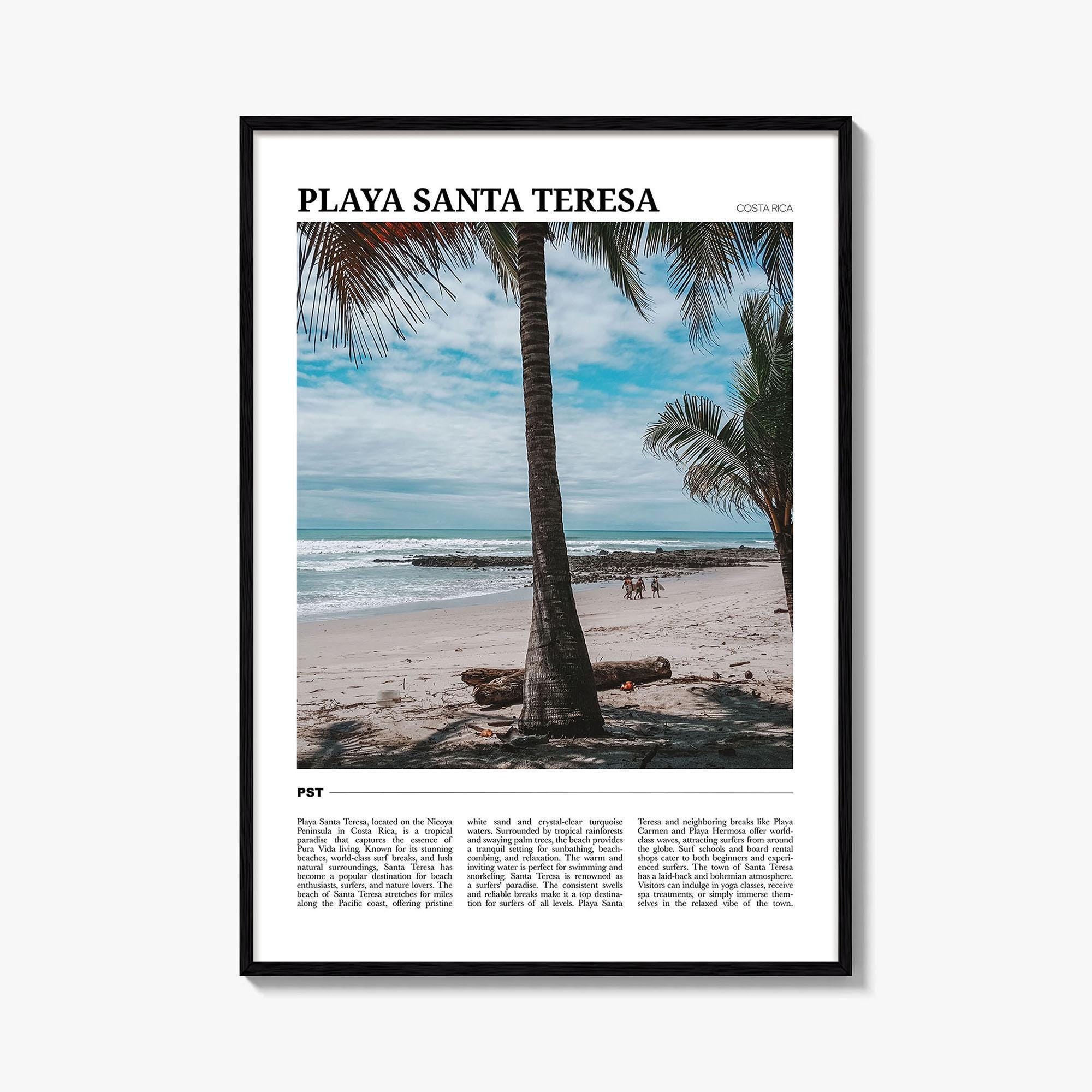 Playa Santa Teresa Travel Poster: Costa Rica Beach Photography Print