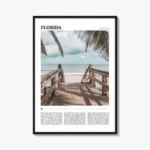 Reisposter Florida, kunst aan de muur Florida, posterprint Florida, foto Florida, decor Florida, VS