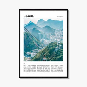 Brazil Travel Poster No 1, Brazil Wall Art, Brazil Poster Print, Brazil Photo, Brazil Decor, South America