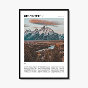 Grand Teton National Park Reiseplakat, Grand Teton National Park Wandkunst, Grand Teton National Poster Druck, Foto, Dekor, Wyoming, USA