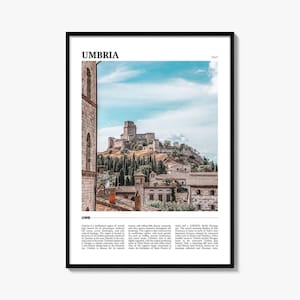 Umbria Italy Travel Poster: Vibrant Wall Art Print